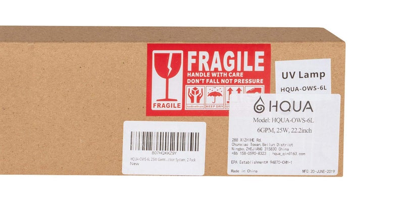 HQUA-OWS-6L 25W Germicidal Tube, 4-Pin Base, Water Purifier Replacement Source for 6 GPM Water Disinfection System, 2 Pack - Image 3